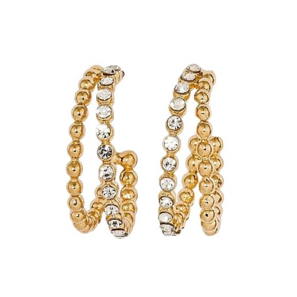 Sugarfix by BaubleBar Crystal Beaded Double Hoop Earrings - Picture 1 of 6